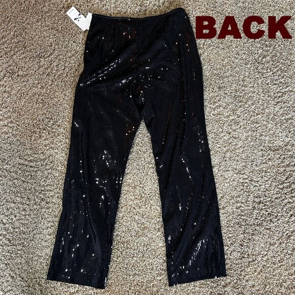 CHETTA B Black Sequin Dress Pants Sherrie Bloom Peter Noviello in Sz 12  NWT - Picture 3 of 9